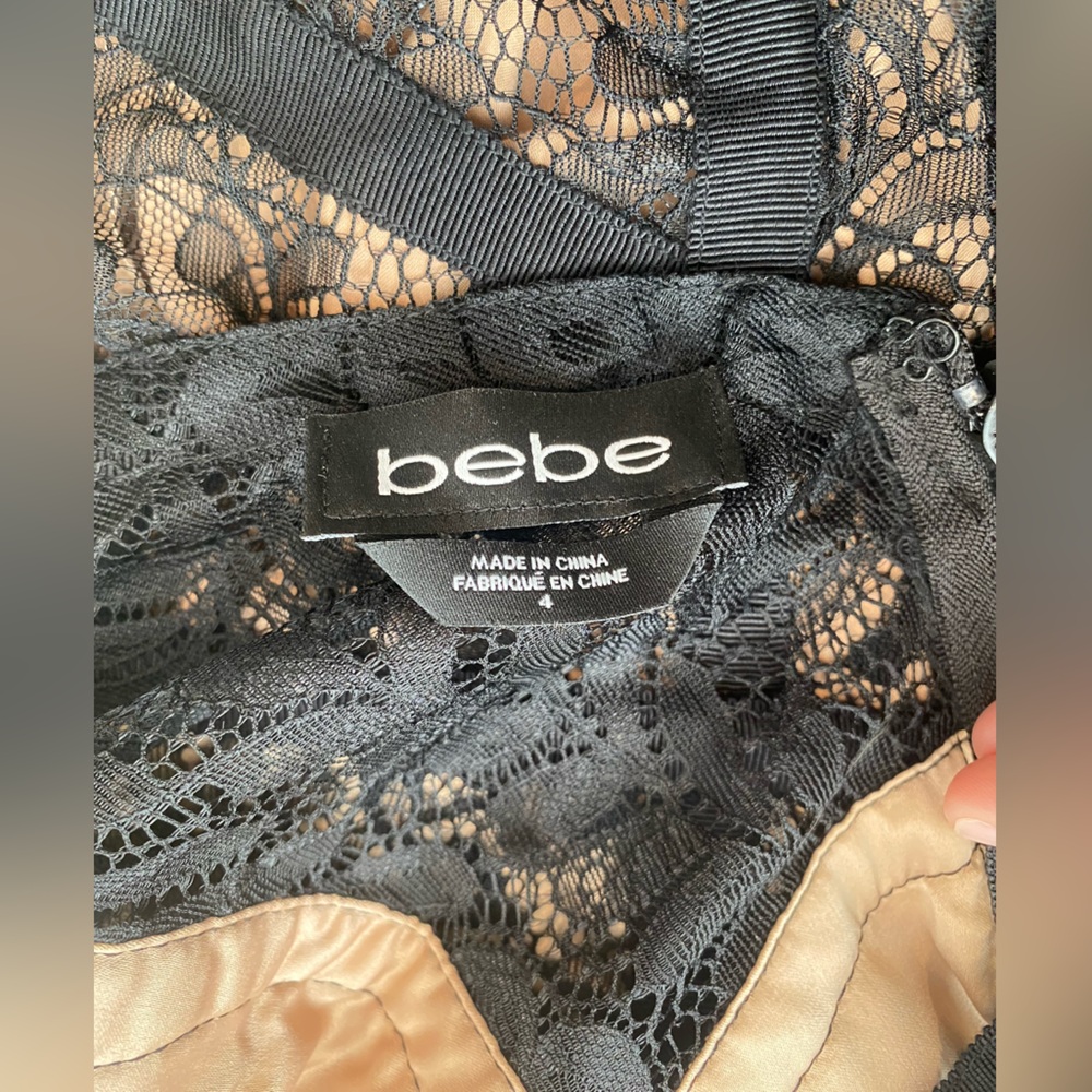 Bebe Black Lace Overlay Dress - Picture 3 of 6